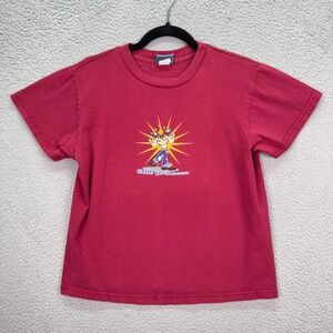 VTG Breakdown Baby Tee Womens L Red Skater‎ Grunge Princess Streetwear 90s Y2K